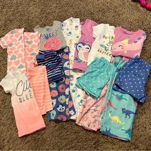 Carters 18 and 24 Months Girl Pajama Sets Lot NWOT